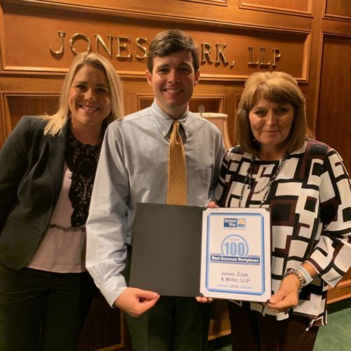 UNITED WAY RECOGNIZES JONES CORK